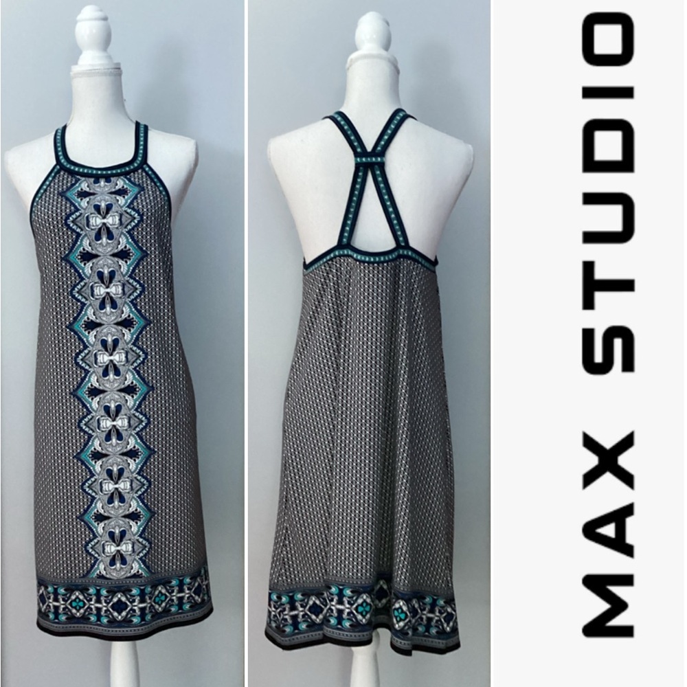 EUC women's Max Studio multicolored halter dress size Large